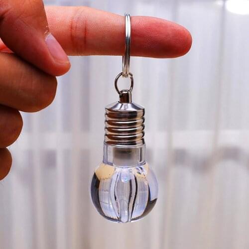 Hot Cute LED Bulb Keychain Pendant Mini Bulbtorch Keyring Flash Light Lamp Christmas decoration For Home Gifts PI669