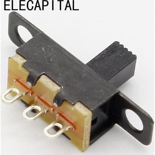 Hot 20pcs 5V 0.3A Mini Size Black SPDT Slide Switch for Small DIY Power