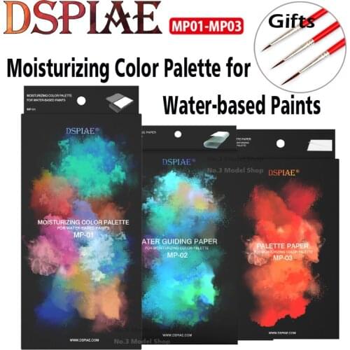 Dspiae MP Hand Coated Model Paint Brush Moisturizing Color Palette for Water-based Paints Water Guiding Paper Palette Paper