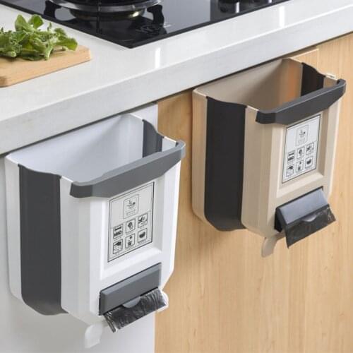 Trash Can Kitchen Hanging Foldable Accommodate Trash Bag Car Trash Basket Household Trash Can Cabinet Door Can
