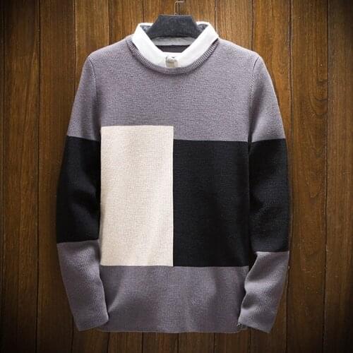 New Sweater Men 2019 Long Sleeves Autumn Winter Pullover Knitted O-Neck Plus Male Sweater Patterns KK3113