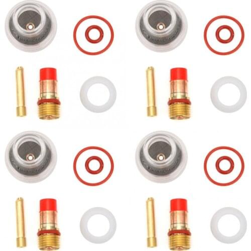 6Pcs TIG Welding Torch Kit Accessories TIG Torch Gas Lens Copper Collet Transparent Glass Cup For TIG-17/18/26 Argon Arc Welding