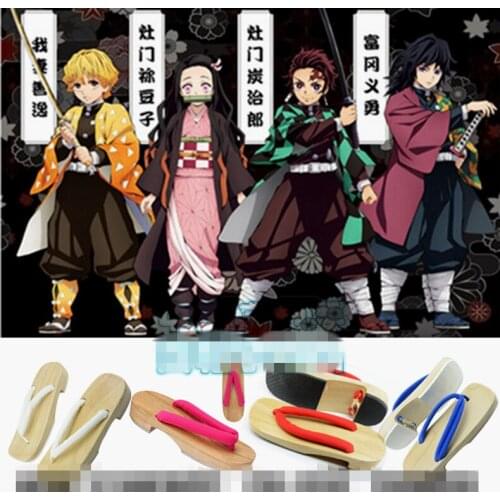 Demon Slayer geta Kamado Tanjirou Kamado Nezuko Agatsuma Zenitsu Tomioka Giyuu Cosplay shoes A