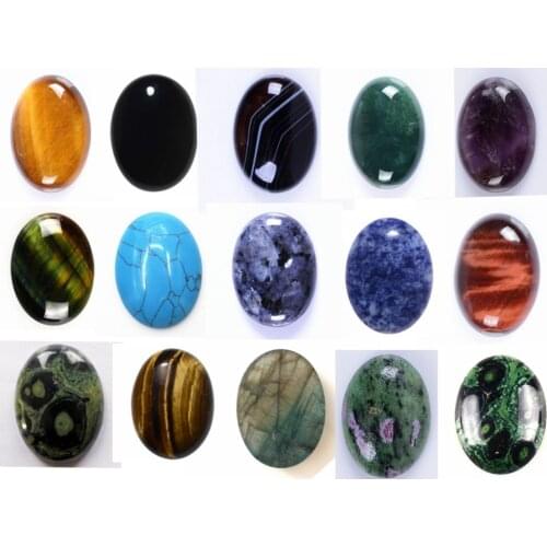 Wholesale Natural Gem stone Agat e Cabochon Beads 30x40mm Flat bottom Oval Gem stone CAB for jewelry making (1 stone)