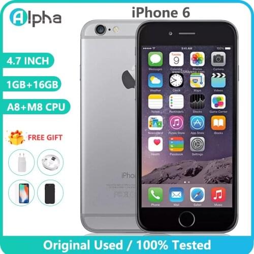 Unlocked Original Used Apple Iphone 6 New 4.7'' IOS Dual Core 1.4GHz 16/64/128GB ROM 8.0 MP Camera 3G WCDMA 4G LTE (98% New )