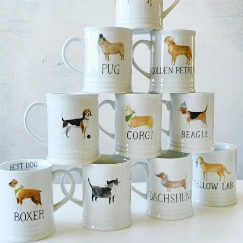 Various Dog with name Ceramics Mugs coffee mug Milk Tea office Cups Drinkware the Best birthday Gift with Gift Box for friends