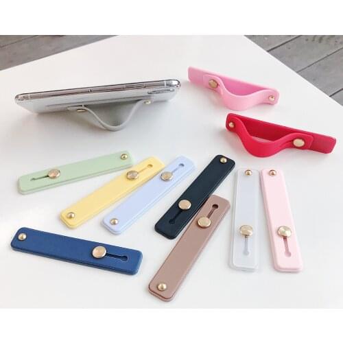Plain Color Wrist Band Hand Band Finger Grip Mobile Phone Holder Stand Push Pull Universal Phone Socket Holder for Iphone