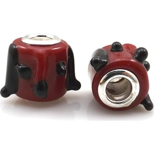 European Style Dog Head Shape Big Hole Glass Beads For DIY 24pcs Wholesale