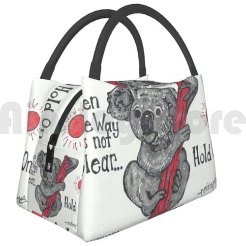 Cooler Lunch Bag Picnic Bag Hold On Koala Koala Bear Hold On Peace Love