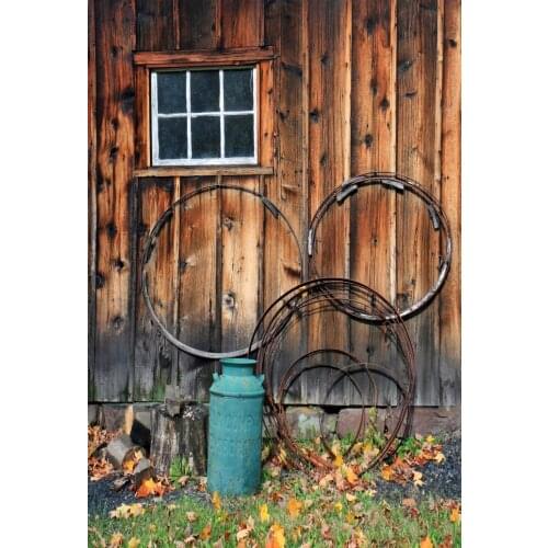 VinylBDS Window Old Door Photography Backgrounds Tyre Gas Tank Photography Backdrop Studio Microfiber Washable Photo Background
