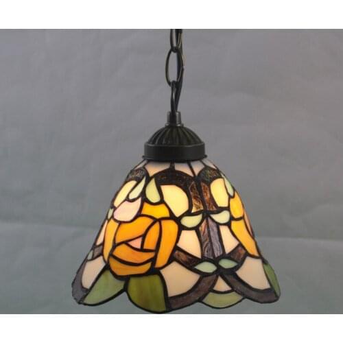 Stained Glass Lamp European Brief Art Glass Curtain Beads Pendant Lights Living Room Restaurant Suspension Light Fixtures