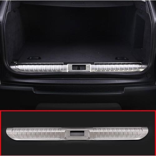 Car Inner Rear Bumper Protector Plate Trim Tail Trunk Guard Cover For Land Rover Range Rover Sport 2014-2018