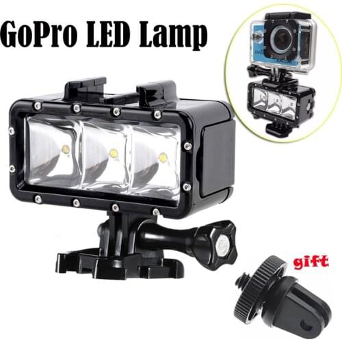 Go Pro Underwater Light Diving waterproof LED video light &Battery For GoPro Hero 5 4 Session Hero4 3+ Xiaomi Yi 2 SJ4000 SJCAM
