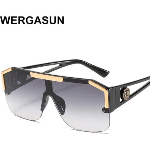 WERGASUN 2020 Brand Design Oversized Square Sunglasses Men Women Fashion Shades UV400 Vintage Glasses