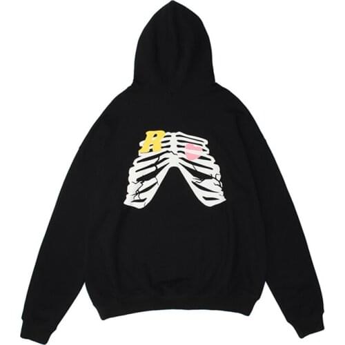 Women hoodie Harajuku Korean version loose thin long Oversized Sweatshirts Hoodies clothes album Skull print punk streetwear top