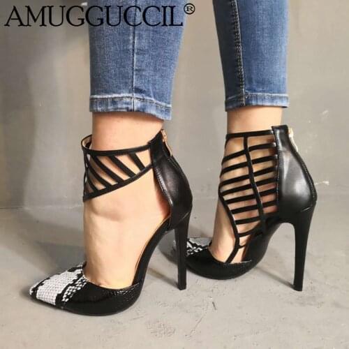 2021 New Plus Big Size 35-47 Black Zip Fashion Sexy High Heel Party Wedding Spring Summer Female Ladies Shoes Women Pumps D1272