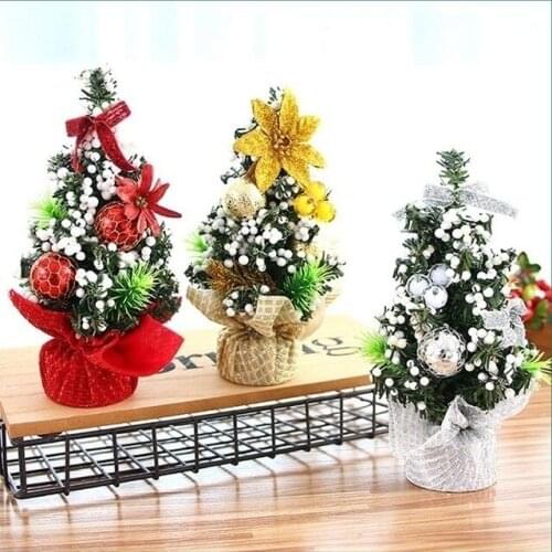 20cm Mini Christmas Tree Decor Desk Table Decor Small Party Ornaments Xmas Gift