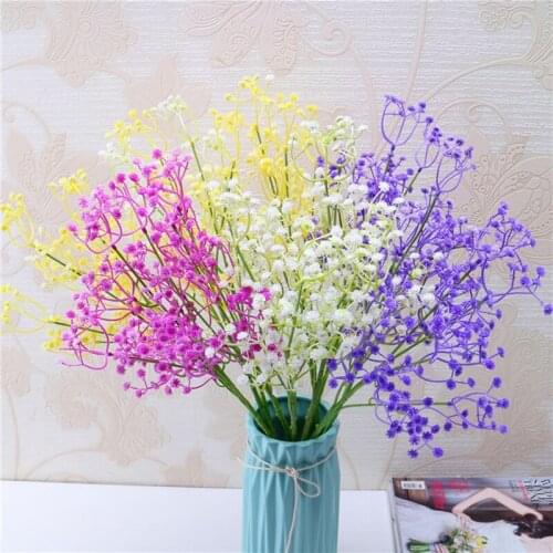 6 branch 4 ColorsGypsophila Fake Flowers Silicone plant DIY Artificial babys breath Flower for Wedding Home Party Decorations