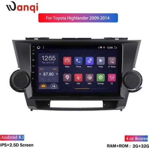 9 inch Octa 8 Core 2G+32G Android8.1 CAR Radio Player for Toyota Highlander 2009-2014 RDS Car Play WiFi BT SWC NO DVD 1 DIN