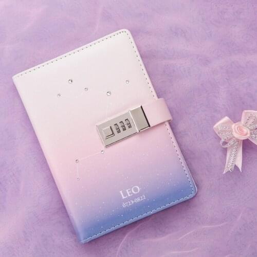 B6 Password Notebook Lock Notebooks PU Leather Lock Diary Traveler Notepad Agenda Journal Planner School Stationery Gifts