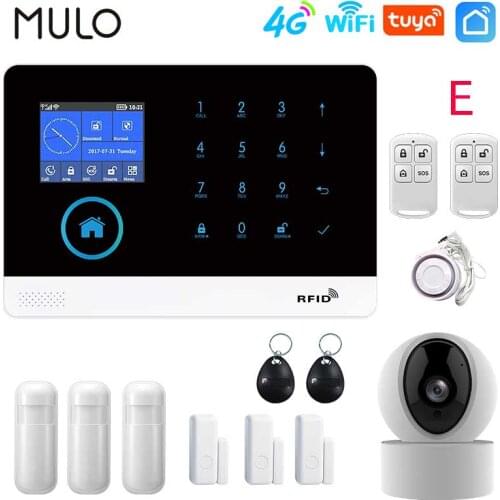 Alarm Systems Security Home Wifi GSM 4G Tuya Wireless smart home Burglar Security Kit work with Alexa