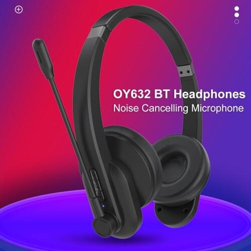 Bluetooth Headphones with Microphone Wireless Headset Noise Cancelling Head-mounted Headphone for Cell Phones PC Tablet Home