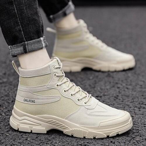 Martin Boots Mens Winter warm plus velvet British style tooling boots high-top leather mens shoes boots mens shoes