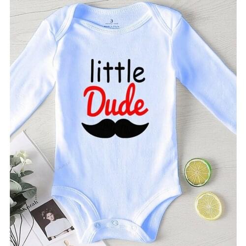 Children Jumpsuits Newborn Baby Boy Clothes Babys Undershirts Infant Girls Outfits Toddler Rompers Beard Print Little Dude