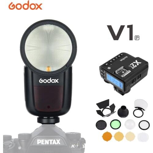 Godox V1 V1P Camera Flashlight TTL Li-ion Round Head Camera Speedlight Flash for Pentax Cameras with X2T Trigger AKR1
