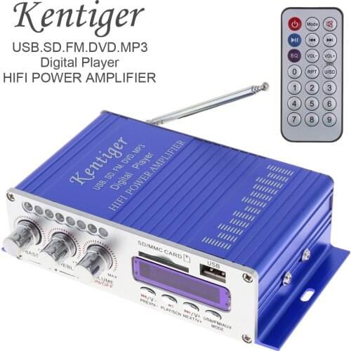 HY502 Digital Display Hi-Fi 2CH Car Stereo Power Amplifier AMP Support Fits for USB MP3 FM SD Jack Input For car Motorycle Home