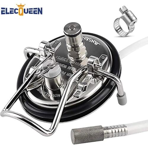 Carbonation Lid Assembly for Cornelius Keg,Stainless Steel Carbonating Keg Lid (Beer Carbonator) With 0.5 Micron Diffusion Stone