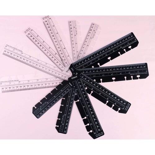 2pcs/lot 6 Holes Ruler For Binder Planner Notebooks Office School Index Ruler Bookmark Notebooks Accessories