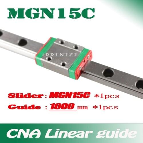 15mm Linear Guide MGN15 1000mm linear rail way + MGN15C Long linear carriage for CNC X Y Z Axis Free shipping
