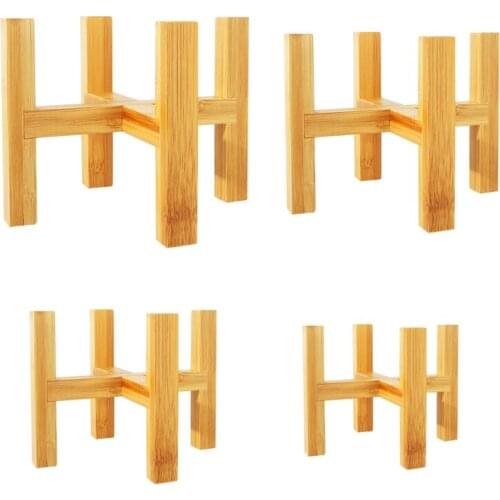Vier-Legged Houten Bloempot Houder Plant En Vetplanten Bloempot Basis Display Stand Huis Tuin Patio Decoratie Plank