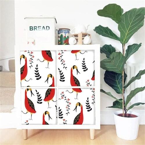 2019 New Red Cute Birds Wall Stickers For Home Decor Living Room Girl Room Bookcase Bookshelf Waterproof Decals Kawaii Wallpaper