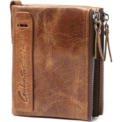 2020 New Free Engraving Name Wallet Men 100% Genuine Leather Men Wallets Top Quality Coin Purse Pocket Money Bag For Gift