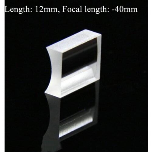 Optical Glass BK7 12 MM length with focal length -40 MM Plano Concave Cylindrical lens Manufacturer