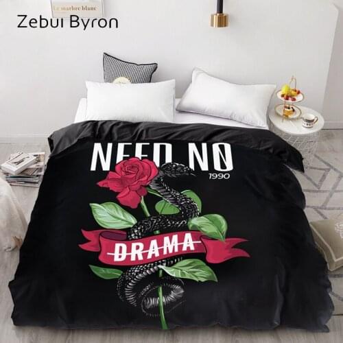 3D HD Print Custom Duvet Cover,Comforter/Quilt/Blanket case 140x200/220x240/200x200/Queen/King,Bedding Viper Rose,drop ship