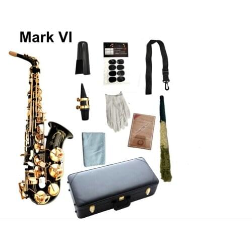 Real Pictures Alto Mark VI Saxophone E Flat Black Nickel Gold Paint Material Professional Musical Instrument With Accessories