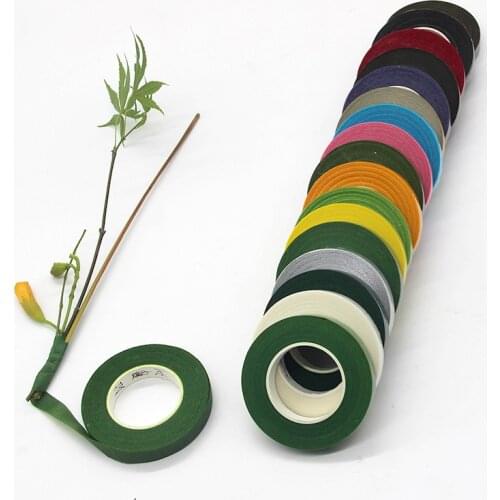 1PC 30 Yard 12mm Self-adhesive Bouquet Floral Stem Tape Artificial Flower Wrap DIY Decorative Masking Tape Nylon Flower Supplies
