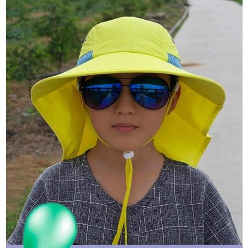 2019 New Kids 99.9% UV Block Hat Fishing Hats Boy Children Outdoor Beach Travel Camping Hiking Fishing Sun Protection Wide Cap