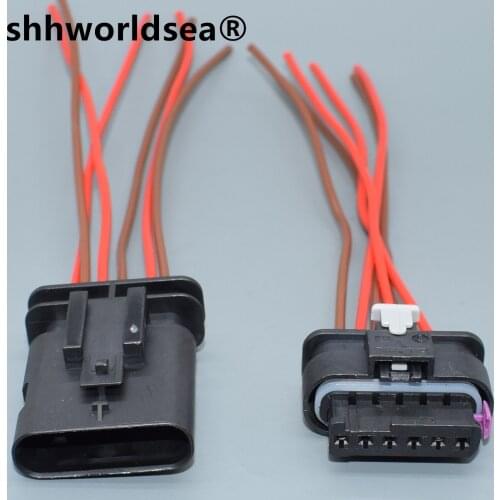 Shhworldsea 6 Pin/Way Motor Actuator/Door Lock Block Connector Plug With Cable Wire Pigtail For Volkswagen Audi 4F0 973 706