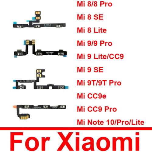Volume&Power Flex Ribbon For Xiaomi 8 9 9T CC9 CC9E 10 pro SE lite Switch Button Key Side Flex Cable Repair Replacement Parts