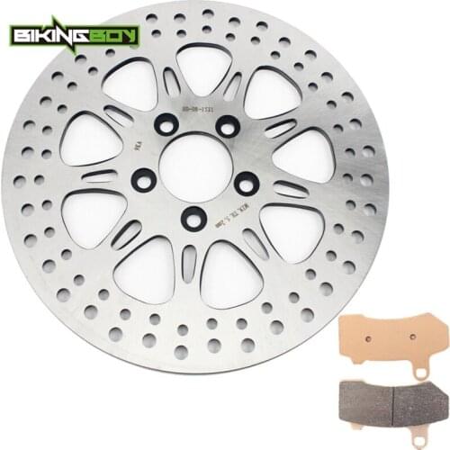 BIKINGBOY Rear Brake Disc Disk Rotor + Pads Road King FLHRC FLHTC Electra Glide Classic FLHX Street Glide 08 09 10 11 12 13
