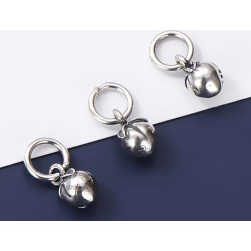 925 Sterling Silver Small Persimmon Style Cute Dangle Charms Decorations Silver Pendants Unisex Jewelry Findings Diy Bracelets