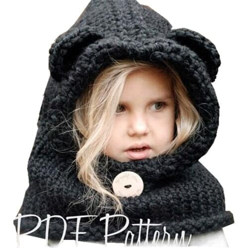 3-8 Years Baby Girls Hats Handmade Kids Winter Hats Wrap Fox Scarf Caps Cute Autumn Children Wool Knitted Hats Drop shipping