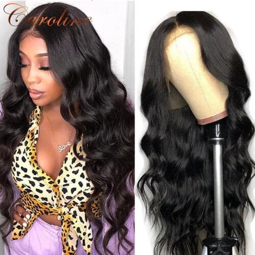 Caroline 13x4 Body Lace Front Wigs Human Hair Pre Plucked 180% Density 4x4 Body Wave Closure Wig For Black Women