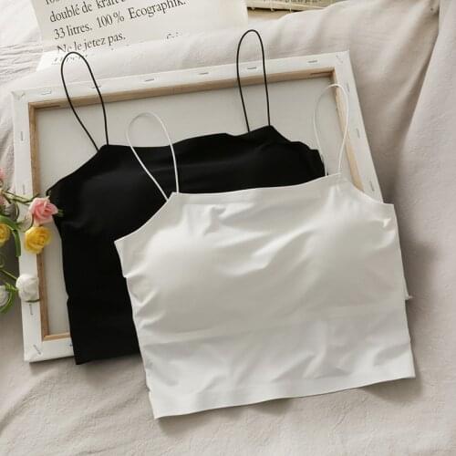 Womens Summer Tube Top 2021 Fashion Solid Push Up Short Tank Vest Slim Casual Chic All Match Crop Top