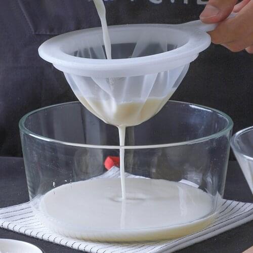 1Pcs 100/200/400 Mesh Colander Residue Juice Filter Sieve Kitchen Gadget Soybean Milk Reusable PP/Polyester White Strainer