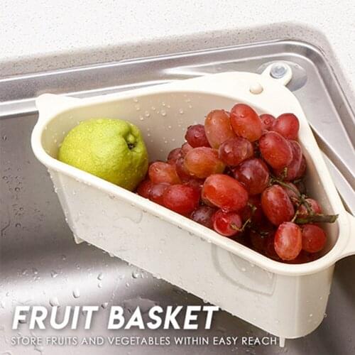 1PCS Corner Sink Drain Rack Shelf Kitchen Triangular Sink Drain Storage Basket Fruit Vegetable Drainer Household Storage Basket